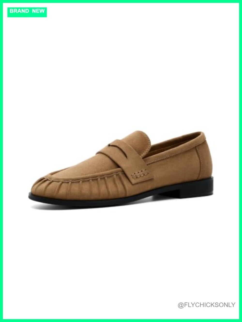 Horsebit Penny Loafers Faux Suede Block Heel Slip-On Comfort Flats